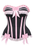 Top Drawer Black/Pink Steel Boned Burlesque Corset - 840389606574
