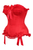 Top Drawer Red Satin Steel Boned Burlesque Corset - 840389607403