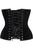 Top Drawer Black Velvet Steel Boned Overbust Corset - 840389608677
