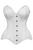 Top Drawer White Satin Steel Boned Overbust Corset - 840389607076