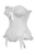 Top Drawer White Satin Steel Boned Burlesque Corset - 840389607304