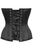 Top Drawer Black Satin Steel Boned Overbust Corset - 840389606932