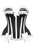 Top Drawer Black/White Steel Boned Burlesque Corset - 840389606529