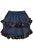 Blue/Black Brocade Ruched Bustle Skirt - 840389607731