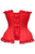 Top Drawer Red Satin Steel Boned Burlesque Corset - 840389607359