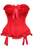 Top Drawer Red Satin Steel Boned Burlesque Corset - 840389607359