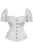 Top Drawer Steel Boned White Satin Overbust Corset with Sleeves - 810112207545