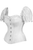 Top Drawer Steel Boned White Satin Overbust Corset with Sleeves - 810112207545