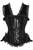 Top Drawer Black Velvet & Lace Steel Boned Corset with Cap Sleeves - 840389608028