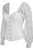 Top Drawer White with White Lace Steel Boned Long Sleeve Corset - 810112205855
