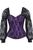 Top Drawer Purple with Black Lace Steel Boned Long Sleeve Corset - 810112207750