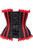 Top Drawer Black/Red Steel Boned Burlesque Corset - 840389606376