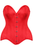 Top Drawer Red Satin Steel Boned Overbust Corset - 840389606970