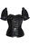 Top Drawer Steel Boned Black Velvet Overbust Corset with Sleeves - 810112203097