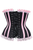 Top Drawer Black/Pink Steel Boned Burlesque Corset - 840389606543
