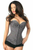 Lavish Lace Overbust Corset with Zipper - 635409141599