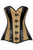 Top Drawer Brocade & Faux Leather Steel Boned Corset - 635409142343