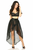Fishnet & Faux Leather High Low Skirt - 655222142535