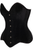Top Drawer Black Velvet Steel Boned Overbust Corset - 840389608653