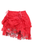Red Lace Ruched Bustle Skirt - 840389607809
