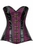 Top Drawer Brocade & Faux Leather Steel Boned Corset - 635409142510