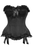 Top Drawer Black Satin Steel Boned Overbust Corset - 840389607205