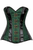 Top Drawer Brocade & Faux Leather Steel Boned Corset - 635409142428
