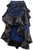 Blue/Black Brocade Adjustable High Low Bustle Skirt - 840389606710