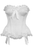 Top Drawer White Satin Steel Boned Burlesque Corset - 840389607281