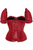 Top Drawer Steel Boned Dark Red Velvet Overbust Corset with Sleeves - 810112203202