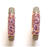 Simulated Amethyst & Diamond Square Pave Cz Hoop Earrings, All Around, 925 Sterling Silver, Rose Gold - 000354897010