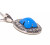 Blue Agate Dangle Pendant, 925 Sterling Silver, Platinum Embraced - 000354896801