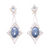 Blue Kyanite Drop Dangle Earrings, 925 Sterling Silver, Platinum Embraced - 000354896804