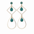 Gold Drop Earrings with Blue Chalcedony Accent Stones - 196704173468