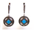 Blue Agate Dangle Earrings, 925 Sterling Silver, Platinum Embraced - 000354896800