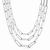 Eklexic Triple Large Rectangle Link Chain Necklace, 10K Gold and Rhodium Plated, Layered Chain Design