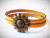 Silver/Brass Flower Leather Bracelet - 000854125426