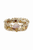 Multi Glass and Gold Beaded Stretch Bracelet with White Druzy - 810104072496