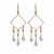 Diamond-Shaped Earring With Cherry Quartz and Moonstone Drops - 196704534252