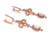 Picasso Jasper & Peach Agate Dangle Earrings, 925 Sterling Silver, Rose Gold - 000354896937