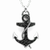 Black Stoned Anchor Necklace - 734130257842