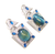 Blue Tiger's Eye Dangle Earrings, 925 Sterling Silver, Platinum Embraced - 000354896817
