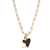 Eklexic Cara Enamel Charm Necklace, Black, 18 Inches, Polished and Classic