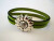 Silver/Brass Flower Leather Bracelet - 000854125437