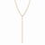 Eklexic Large Elongated Link Lariat, Brass Plated 10K Gold, 26 Inch, Bold Long Style