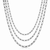 Silver Triple Medium Link Chain Necklace - 000458452442