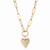 Eklexic Heart Pendant Necklace, Gold Plated, 20 Inch, Sleek Polished Look