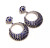 Sapphire(Simulated) Circle-Style Drop Earrings in Sterling Silver, Platinum - 000354897003