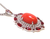 Shell Sea Coral, Garnet, Opal Dangle Necklace, Pendant, 925 Sterling Silver - 000354897008
