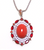 Shell Sea Coral, Garnet, Opal Dangle Necklace, Pendant, 925 Sterling Silver - 000354897008